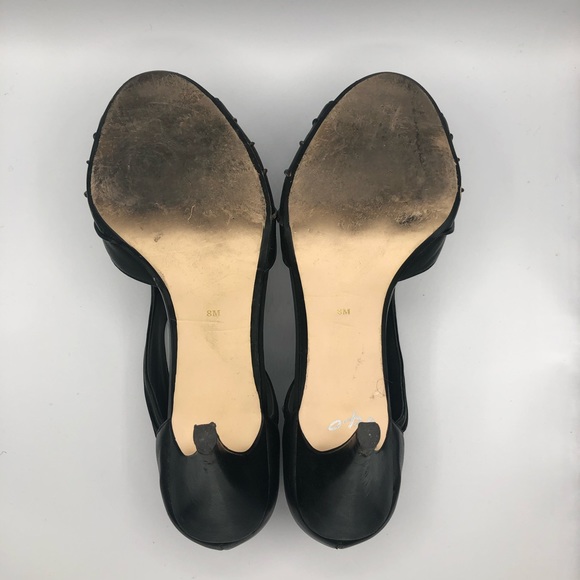 ANN MARINO OPEN TOE BLACK PUMPS - Picture 9 of 13